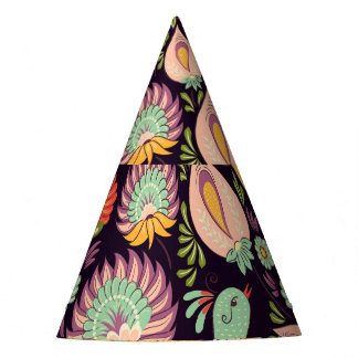 Vintage Folk Floral Birds Ornament Partyhütchen