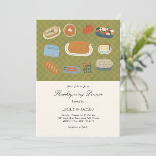 Vintage-Folk-Thanksgiving-Dinnerfest Einladung