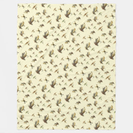 Vintage Forellenfliege Fischen Theme Muster Fleecedecke