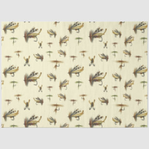 Vintage Forellenfliege Fischen Theme Muster Seidenpapier