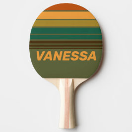 Vintage Forest Marsh Horizon Striping with Name Tischtennis Schläger