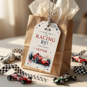 Vintage-Formel-Rennwagen-Geschenkanhänger Person Geschenkanhänger