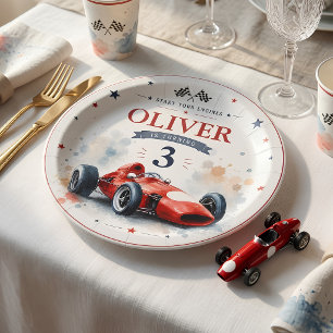 Vintage-Formel-Rennwagen personalisiert  Pappteller