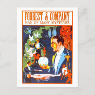 Vintage Forrest & Co. Zauberer-Werbung Postkarte
