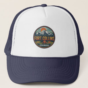 Vintage Fort Collins Colorado Bergwandern Truckerkappe