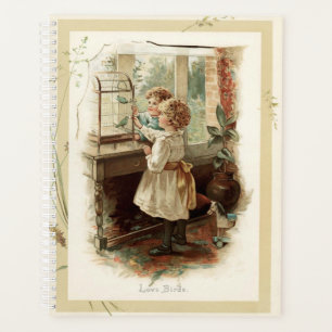 Vintage Fortpflanzung von Vögeln und Kindern Planer