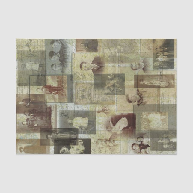 Vintage Foto-Collage Seidenpapier (Vorderseite)