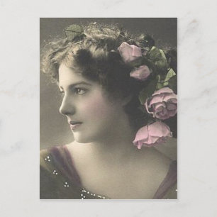 Vintage-Foto einer Frau (2) Postkarte