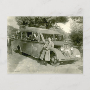 Vintage-Foto einer Schulbusfahrt Postkarte