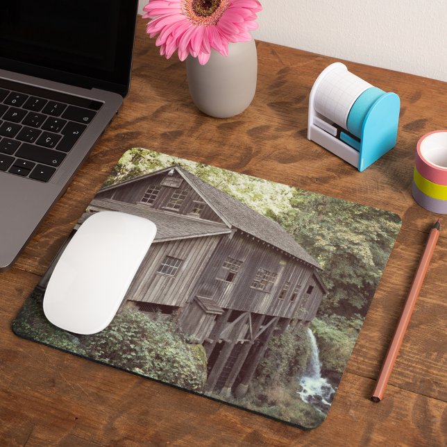 Vintage Foto-Maus-Pad aus Holz Mousepad (In Situ)