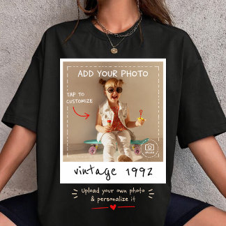Vintage-Foto Nostalgischer Geburtstag Benutzerdefi T-Shirt