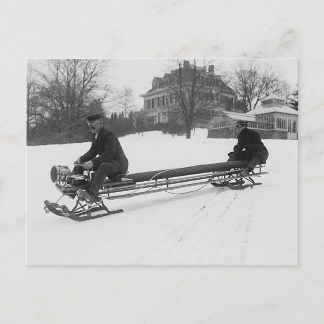 Vintage Foto of Bobsled Postkarte (Vorderseite)