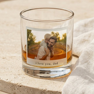 Vintage-Foto zum Vatertag Whiskyglas