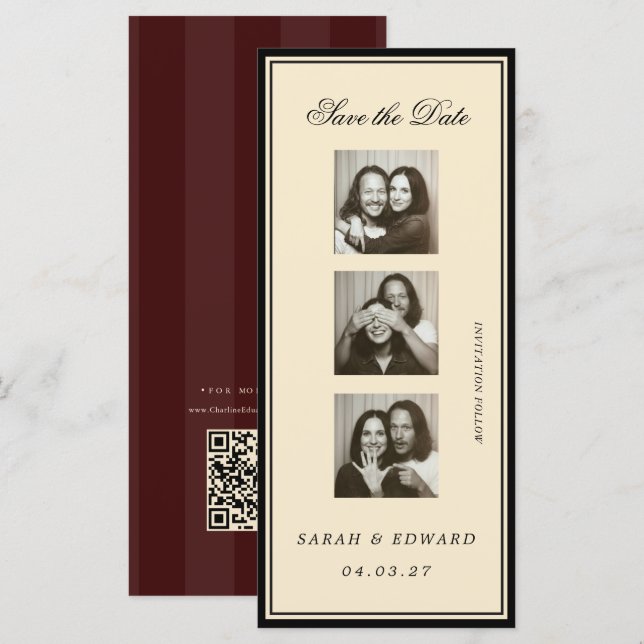 Vintage Fotobooth Redaktionsbild Streifen (Vorne/Hinten)