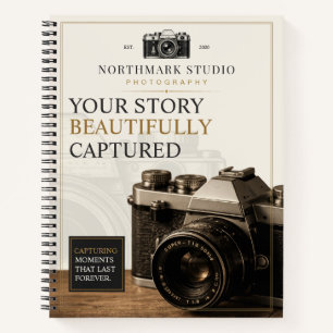 Vintage-Fotografie-Branding, Elegante Kamera Notizbuch