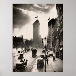 Vintage Fotografie des NYC flachen Eisen-Gebäude  Poster
