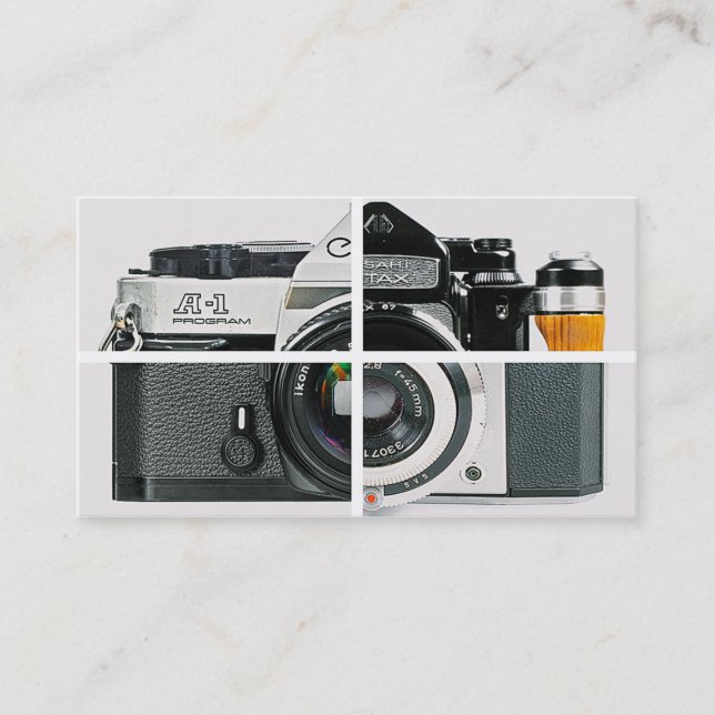 Vintage Fotografie, einfach, modern weiß Visitenkarte (Vorderseite)