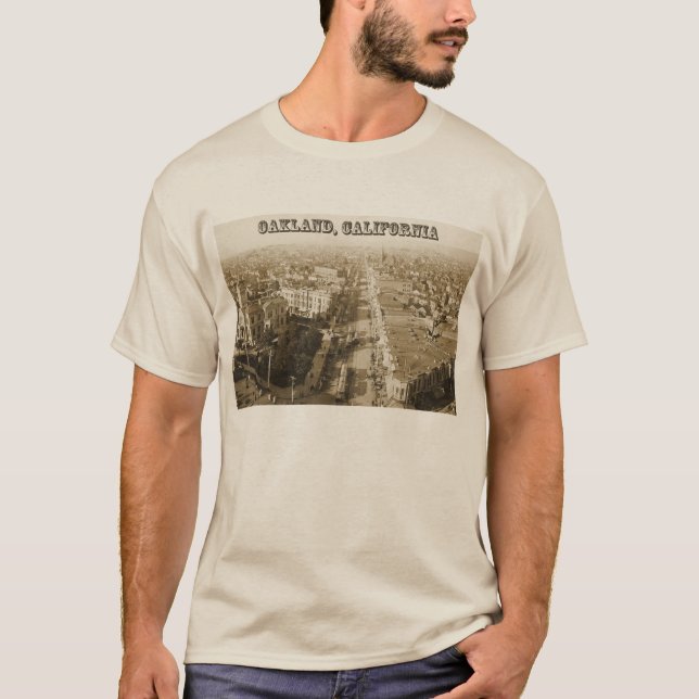 Vintage Fotografie Oaklands Kalifornien T-Shirt (Vorderseite)