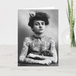Vintage Fotografie-überzeugte Frauen-Tätowierungen Karte