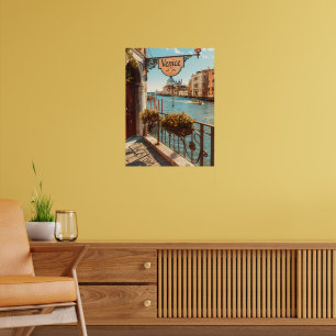 Vintage Fotografie von Venedig Poster