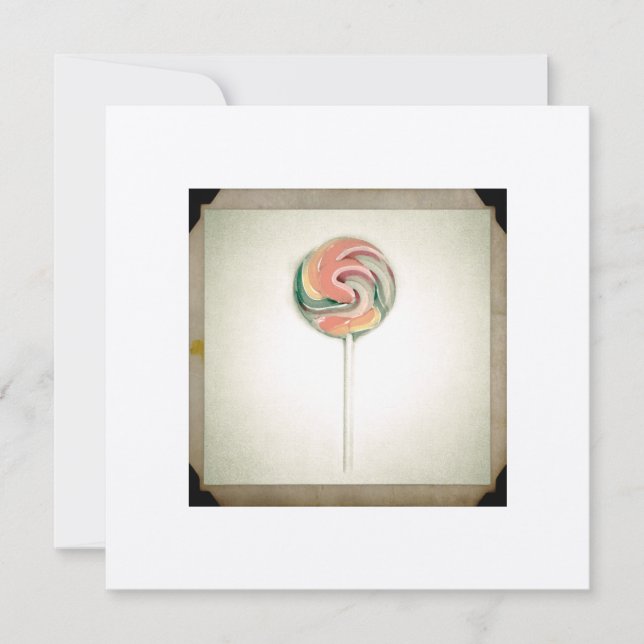 VINTAGE FOTOGRAPH LOLLIPOP-KARTE (Vorderseite)