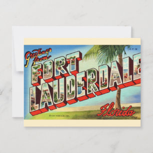 Vintage-Fotokarte aus Fort Lauderdale, Florida Postkarte