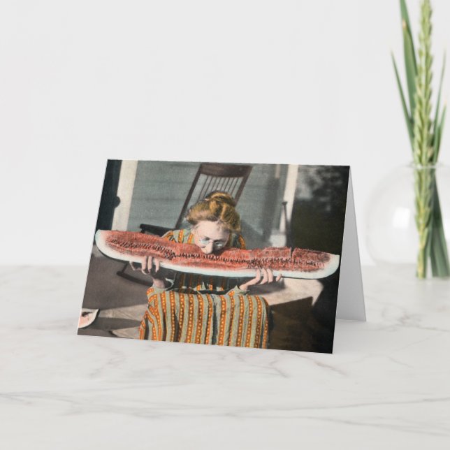 Vintage Fotokarte der Wassermelone Karte (Vorderseite)