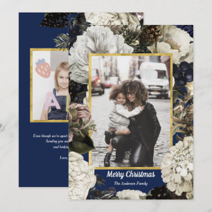 Vintage Fotokarten für botanische Weihnachtsfeiert Feiertagskarte