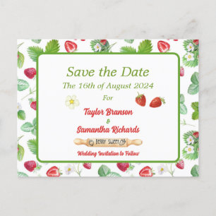 Vintage fraise Enregistrer la date Carte postale