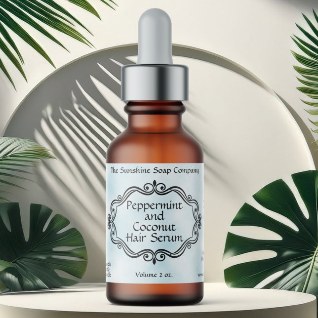 Vintage frame blue parchment dropper bottle label adressaufkleber (Von Creator hochgeladen)