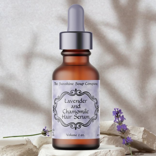 Vintage frame purple dropper bottle label adressaufkleber (Von Creator hochgeladen)