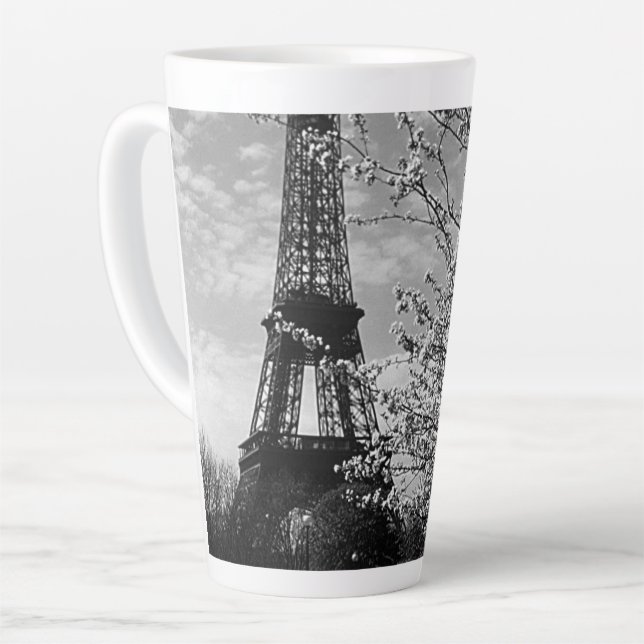 Vintage France Paris Tour Eiffel Latte Mug (Angle gauche)