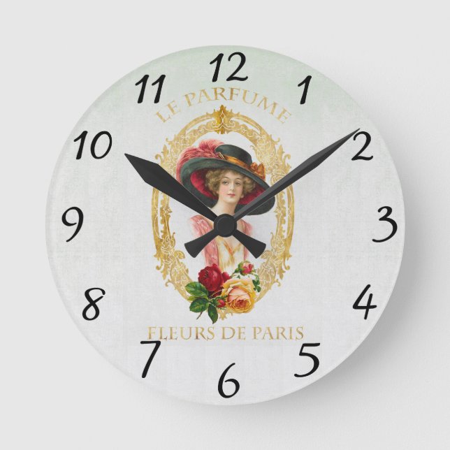 Vintage Franch Clock Runde Wanduhr (Vorderseite)