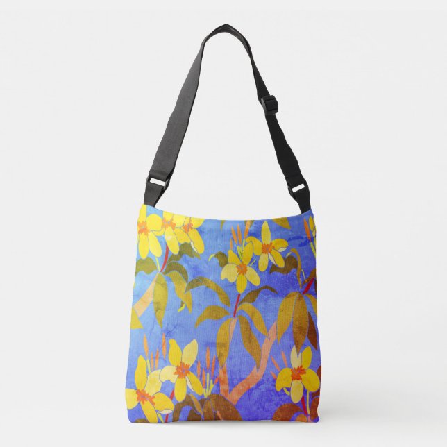 Vintage Frangipani-Crossbody-Tasche Tragetaschen Mit Langen Trägern (Vorderseite)