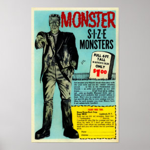 Vintage Frankenstein Mail-Bestellwerbung Poster