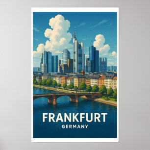 Vintage Frankfurt Deutschland Reiseplakat Poster