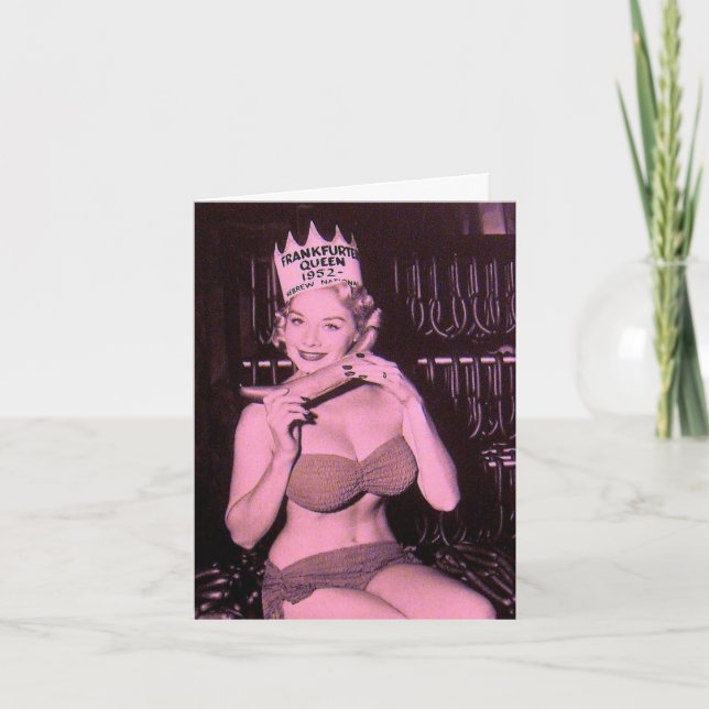 Vintage "Frankfurter Queen 1952"-Karte Feiertagskarte (Vorderseite)