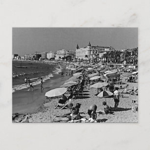 Vintage Frankreich Cannes der Strand Postkarte