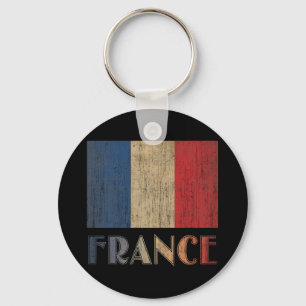 Vintage Frankreich-Flagge Schlüsselanhänger
