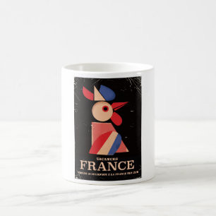 Vintage-Frankreich-Hahn-Reiseposter Kaffeetasse