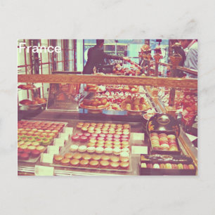 Vintage-Frankreich-Macaroon-Macaron-Shop Postkarte