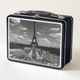 Vintage Frankreich Paris Fontainen Eiffelturm Metall Brotdose