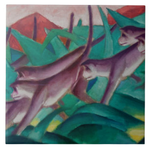 Vintage Franz Marc Affe Fries Fliese