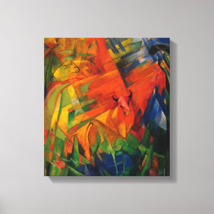 Vintage Franz-Marc-Tiere in einer Landschaft Leinwanddruck