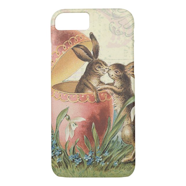 Vintage Franzose-Osterhasen Case-Mate iPhone Hülle (Rückseite)