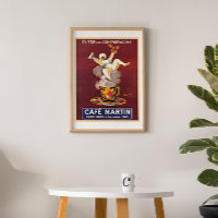 Vintage Französisch Cafe Werbung Repro. Art Deco