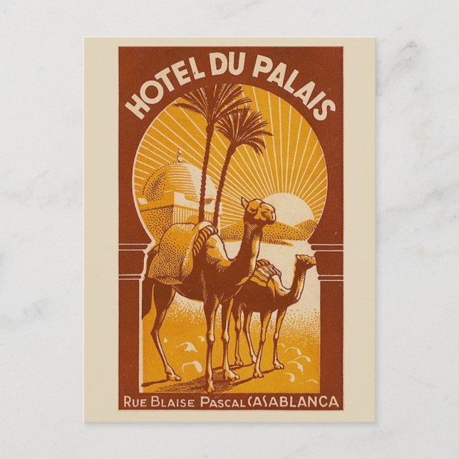 Vintage Französisch Casablanca Travel Postkarte (Vorderseite)