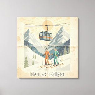 Vintage Französische Alpen Leinwanddruck
