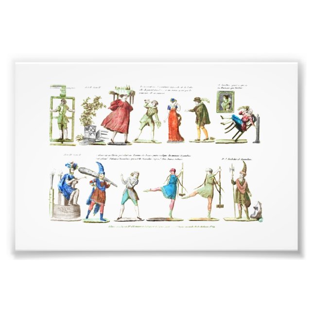 Vintage französische Ballet-Charaktere Fotodruck (Vorne)