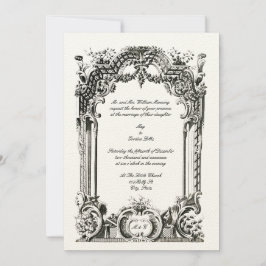 Vintage Französische Barock-Rokoko-Hochzeit Einladung